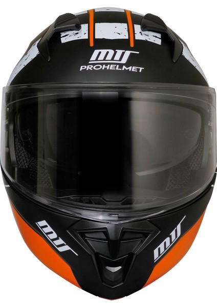 Motosiklet Çene Açılır Kask Güneş Vizörlü Ece 22.06 Sertifikalı Yeni Sezon Motor Kaskı V2 Turuncu
