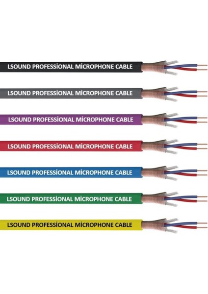 Profesyonel Stereo Mikrofon Kablosu 100 mt - Ipli ve Blendajlı - Mavi