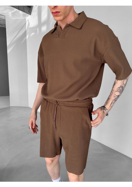 Regular Bol Kesim Fitilli Şort Kahverengi fiyatları