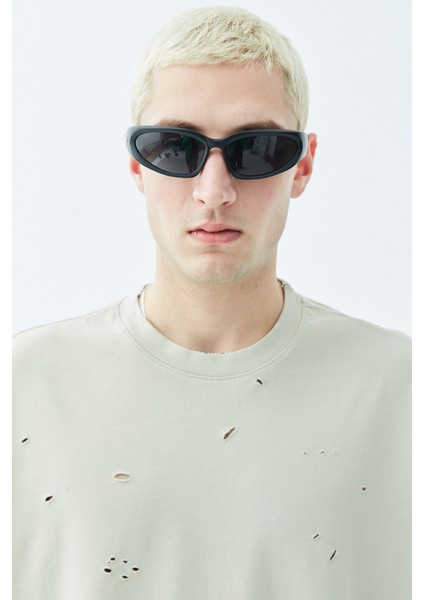 Dıstressed Oversıze T-Shırt-Haki fırsatları