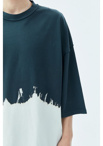 Renk Geçişli Oversıze T-Shırt-Siyah fırsatları