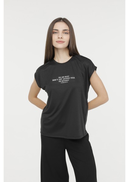 Wl Haıley 11GF18 4fx Siyah Kadın Kısa Kol T-Shirt