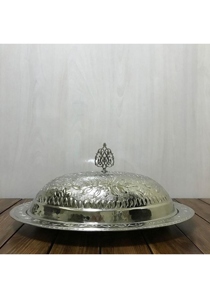 35 cm Işlemeli Bakır Kayık Sahan