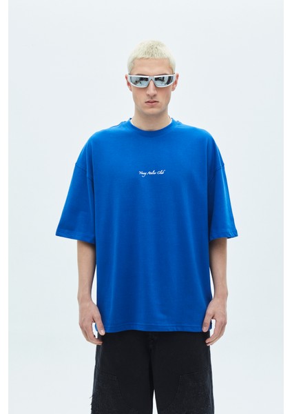 Baskılı Oversıze T-Shırt-Saks