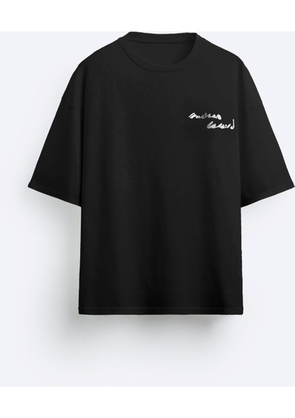 Bisiklet Yaka Bay Light Son Light Baskılı Siyah Oversize Erkek T-Shirt fırsatları
