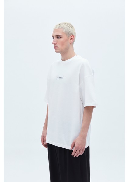 Baskılı Oversıze T-Shırt-Ekru fiyatları