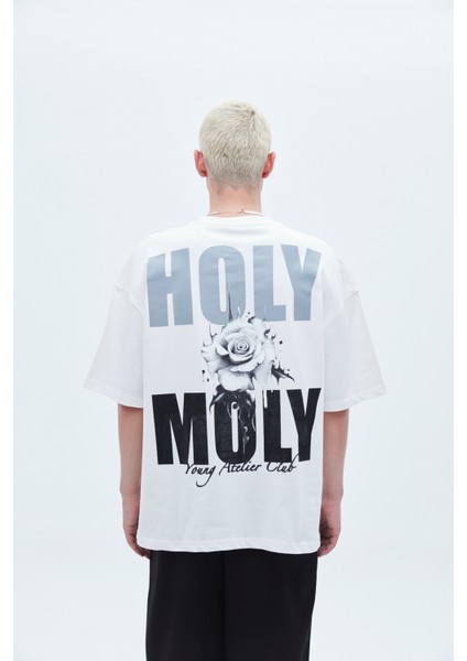 Baskılı Oversıze T-Shırt-Ekru indirimleri