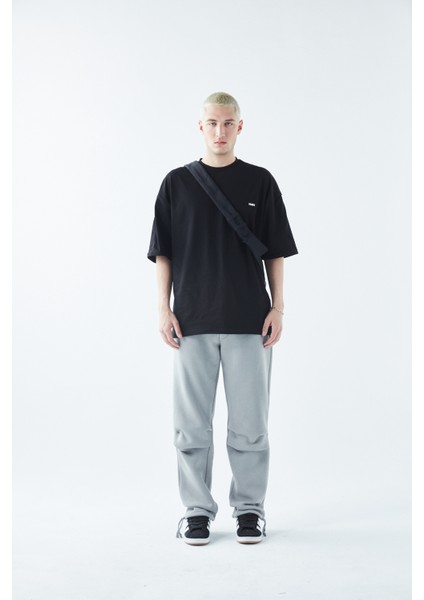 Gri Stoper Paça Oversize Eşofman Alt