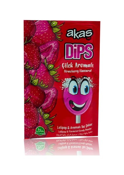 Çilek Aromalı Ekşi Toz Şekerli Dips Lolipop Paket 36'lı Paket