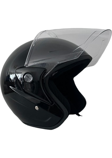 Yarım Motosiklet Kaskı Yüksek Kalite - Siyah fiyatları