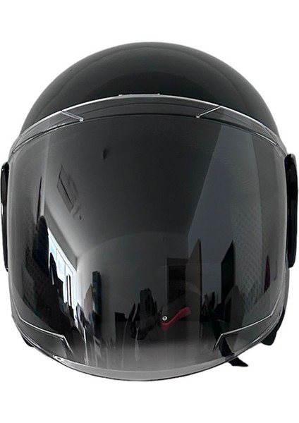 Yarım Motosiklet Kaskı Yüksek Kalite - Siyah fırsatları
