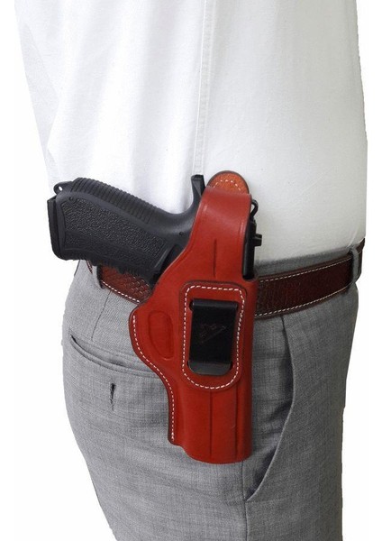 Sig Sauer P-228 Belt Maşalı Deri Kılıf Kahverengi