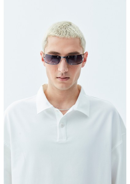 Polo Yaka Basıc Oversıze T-Shırt-Ekru indirimleri