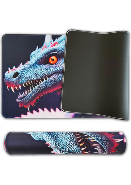 90X40CM Mega Büyük Boy Kaymaz Kauçuk Taban Dikişli Kenar Gaming Oyuncu Mousepad Xxl Ejder modelleri