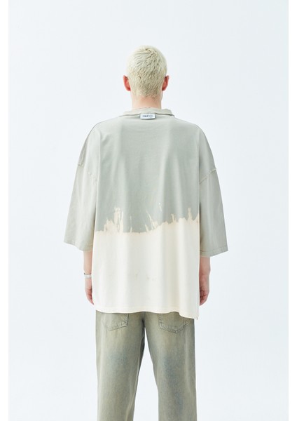 Renk Geçişli Oversıze T-Shırt-Vizon indirimleri