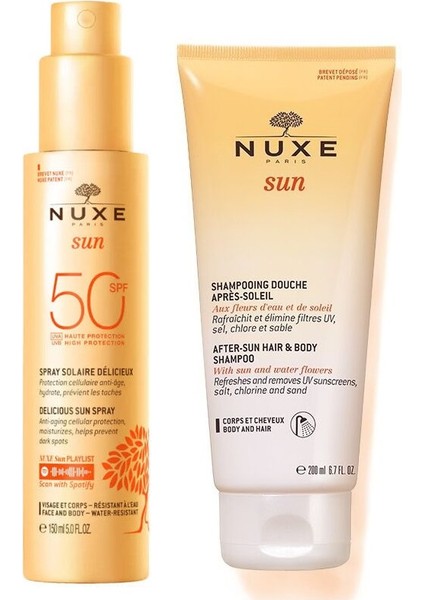 Sun Güneş Koruyucu Yüz ve Vücut Sütü Spf 50 150 ml - Nuxe Sun Güneş Sonrası Şampuanı 200 ml