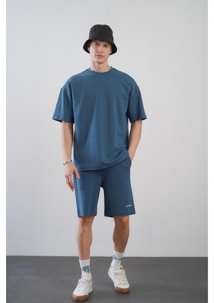 Baskılı Oversize Kalıp Unisex Şort Takım