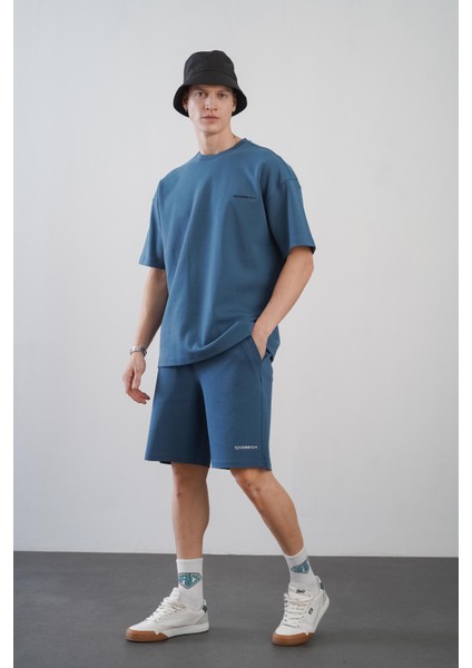 Baskılı Oversize Kalıp Unisex Şort Takım