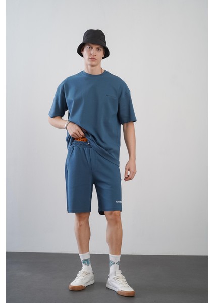 Baskılı Oversize Kalıp Unisex Şort Takım