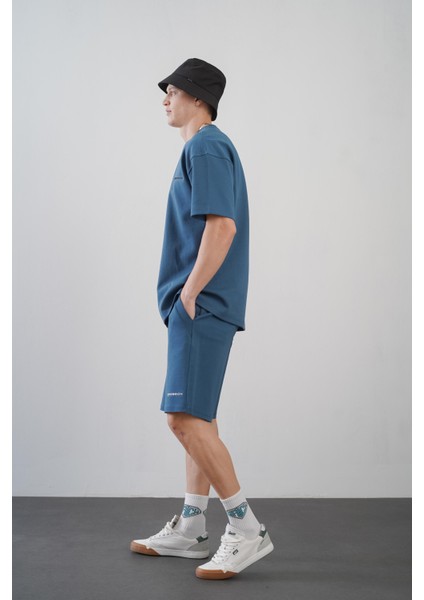 Baskılı Oversize Kalıp Unisex Şort Takım