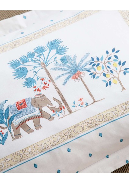 Senses Dreamland Mavi Çift Kişilik Pamuk Kapitoneli Nevresim Complete Set
