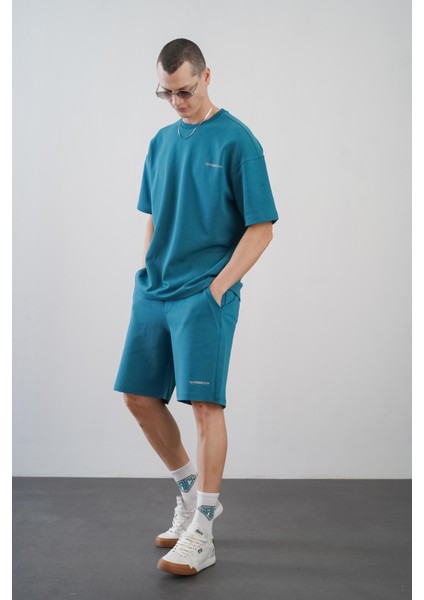 Baskılı Oversize Kalıp Unisex Şort Takım