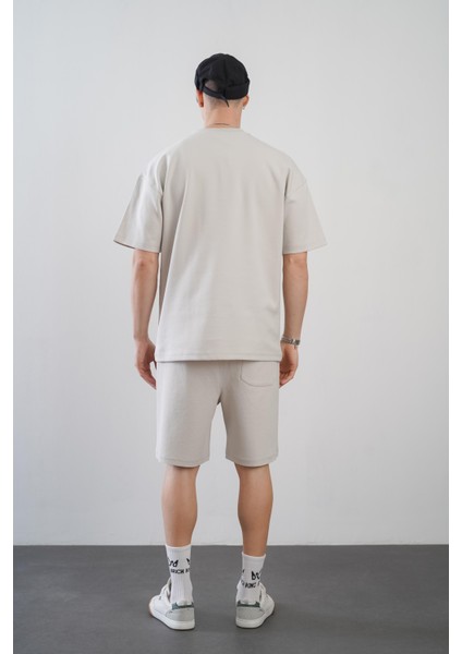 Baskılı Oversize Kalıp Unisex Şort Takım
