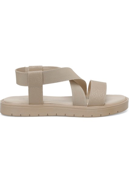 CS22053 4fx Bej Kadın Düz Sandalet