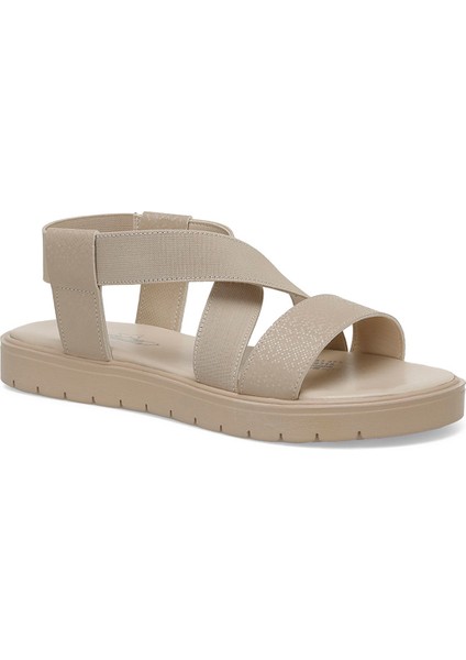 CS22053 4fx Bej Kadın Düz Sandalet