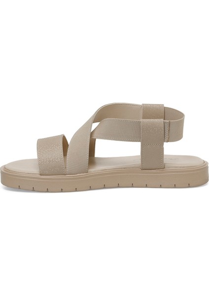 CS22053 4fx Bej Kadın Düz Sandalet