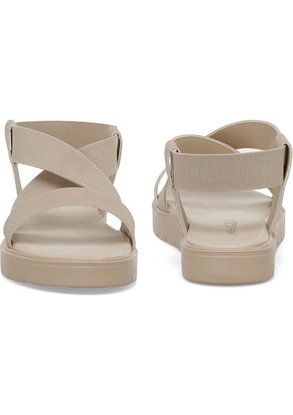 CS22053 4fx Bej Kadın Düz Sandalet