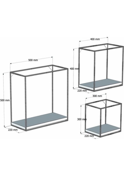 Metal Ahşap 3 Lü Duvar Raf fiyatları
