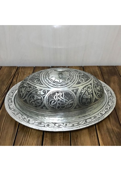 40 cm Bakır Işlemeli Eskitme Kayık Sahan
