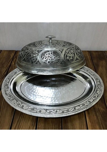 40 cm Bakır Işlemeli Eskitme Kayık Sahan