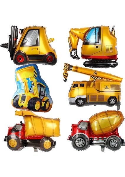 Mini Boy Beton Mikseri Folyo Balon 16 Inç Inşaat Temalı Parti Malzemesi fırsatları