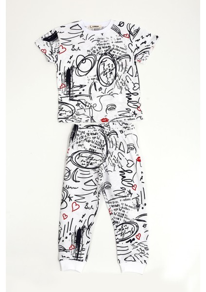 Çocuk Baskılı %100 Pamuk Suprem Pijama Takımı