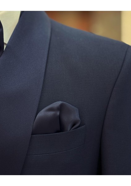 İtalyan kesim slim fit şal yaka kruvaze ceket pantolon damatlık set lacivert T11951 fiyatları