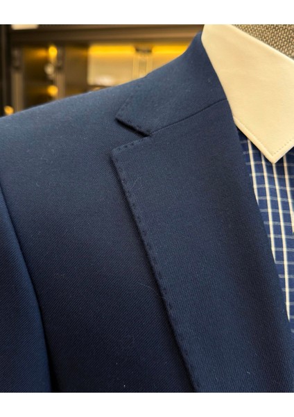İtalyan stil slim fit mono yaka erkek ceket lacivert T10761 modelleri