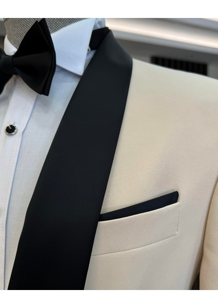 İtalyan kesim slim fit şal yaka ceket pantolon damatlık set bej T11900 modelleri