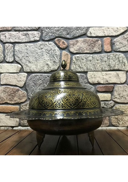Pirinç Kakmalı Bakır Pilavlık