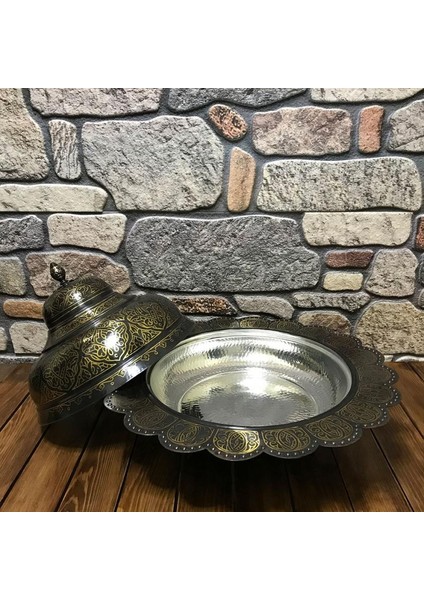 Pirinç Kakmalı Bakır Pilavlık