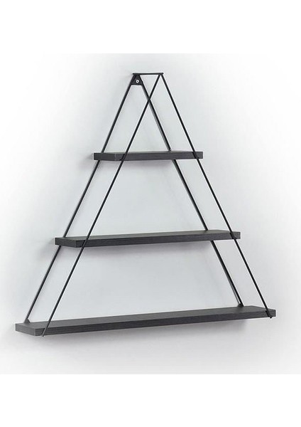 Metal Ahşap Üçgen Duvar Raf