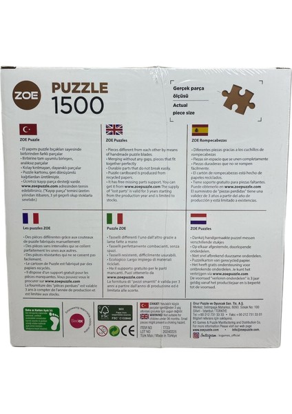 High Quality 1500 Parça Puzzle Göl Evi 1662