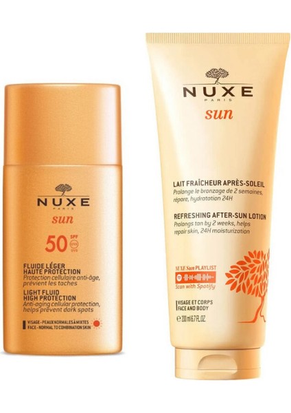 Güneş Koruyucu Hafif Dokulu Yüz Kremi Spf 50 50 ml - Nuxe Sun Güneş Sonrası Bakım Kremi 200 ml