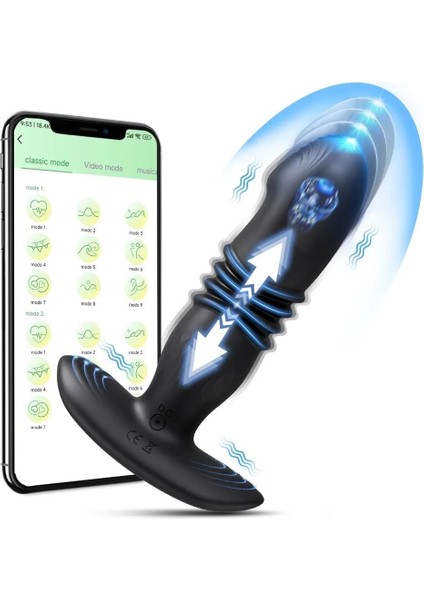 Lolita Shop App Telefon Kontrollü Vajina ve Anal Ileri Geri Hareketli Şarjlı G-Spot Giyilebilen Vibratör