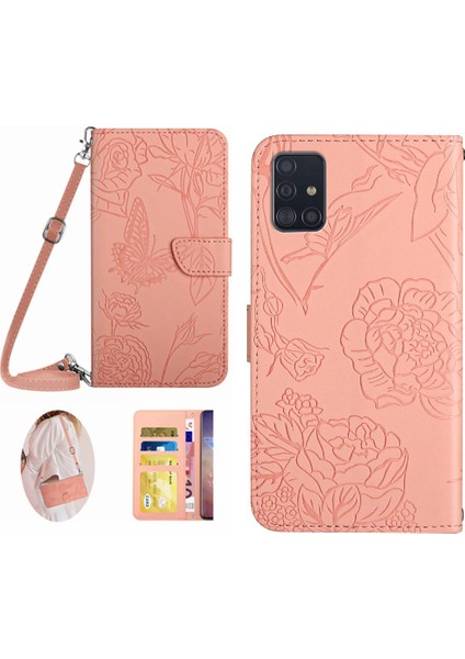 Samsung Galaxy A71 5g Telefon Kılıfı Için Kart Tutucu ve Uzun Kayış Pu (Yurt Dışından)