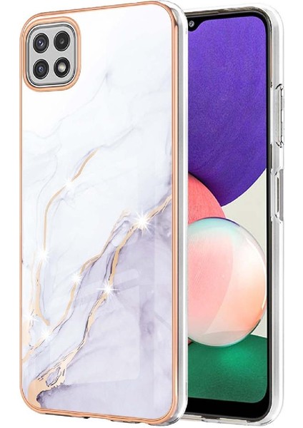 Samsung Galaxy A22 5g Yumuşak Tampon Koruma Için Kılıf Ince Tpu Mermer (Yurt Dışından)
