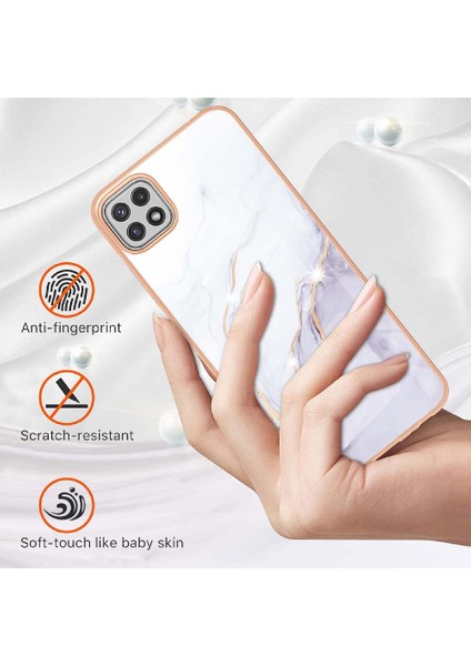 Samsung Galaxy A22 5g Yumuşak Tampon Koruma Için Kılıf Ince Tpu Mermer (Yurt Dışından)