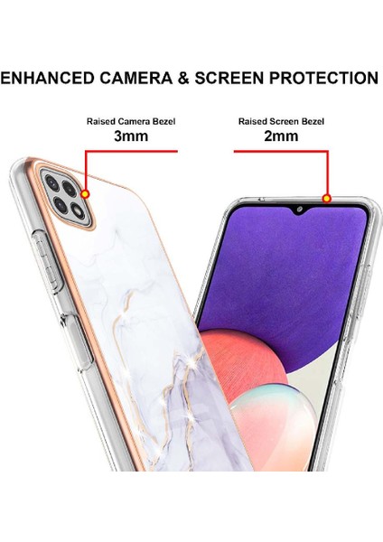 Samsung Galaxy A22 5g Yumuşak Tampon Koruma Için Kılıf Ince Tpu Mermer (Yurt Dışından)