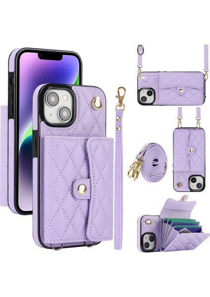 iPhone 13/14 Kickstand Kılıfı Card Yuvaları Telefon Kapağı (Yurt Dışından)
